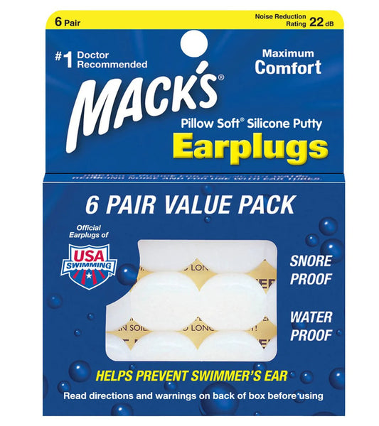 Mack's Pillow Soft Silicone Ear Plugs 6 Pair
